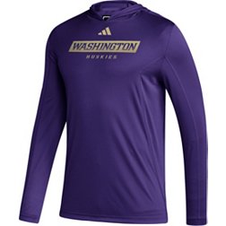 adidas Men's Washington Huskies Purple Hooded Long Sleeve T-Shirt