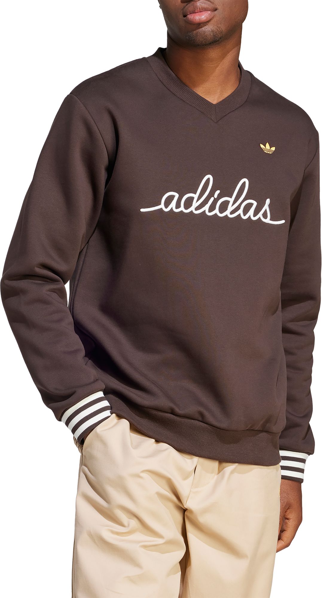 adidas Men's V-Neck Embroidered Sweatshirt