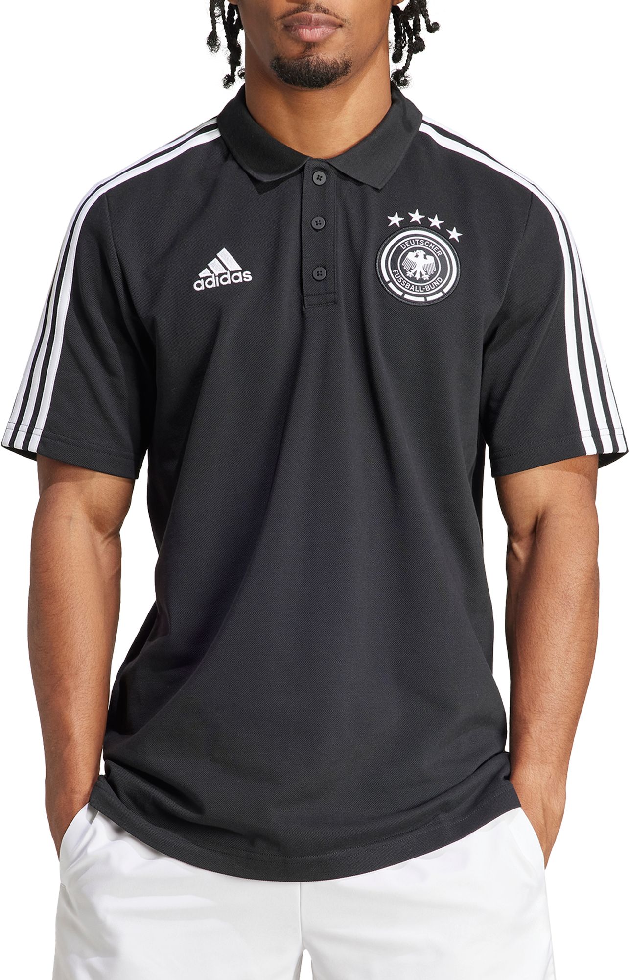 adidas Adult Germany 2024 DNA Black Polo - Black