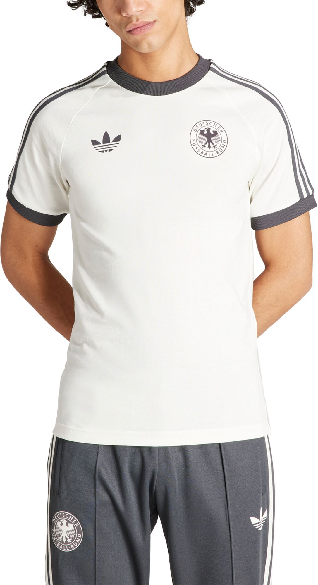adidas Germany 2024 3-Stripe Off White T-Shirt - White
