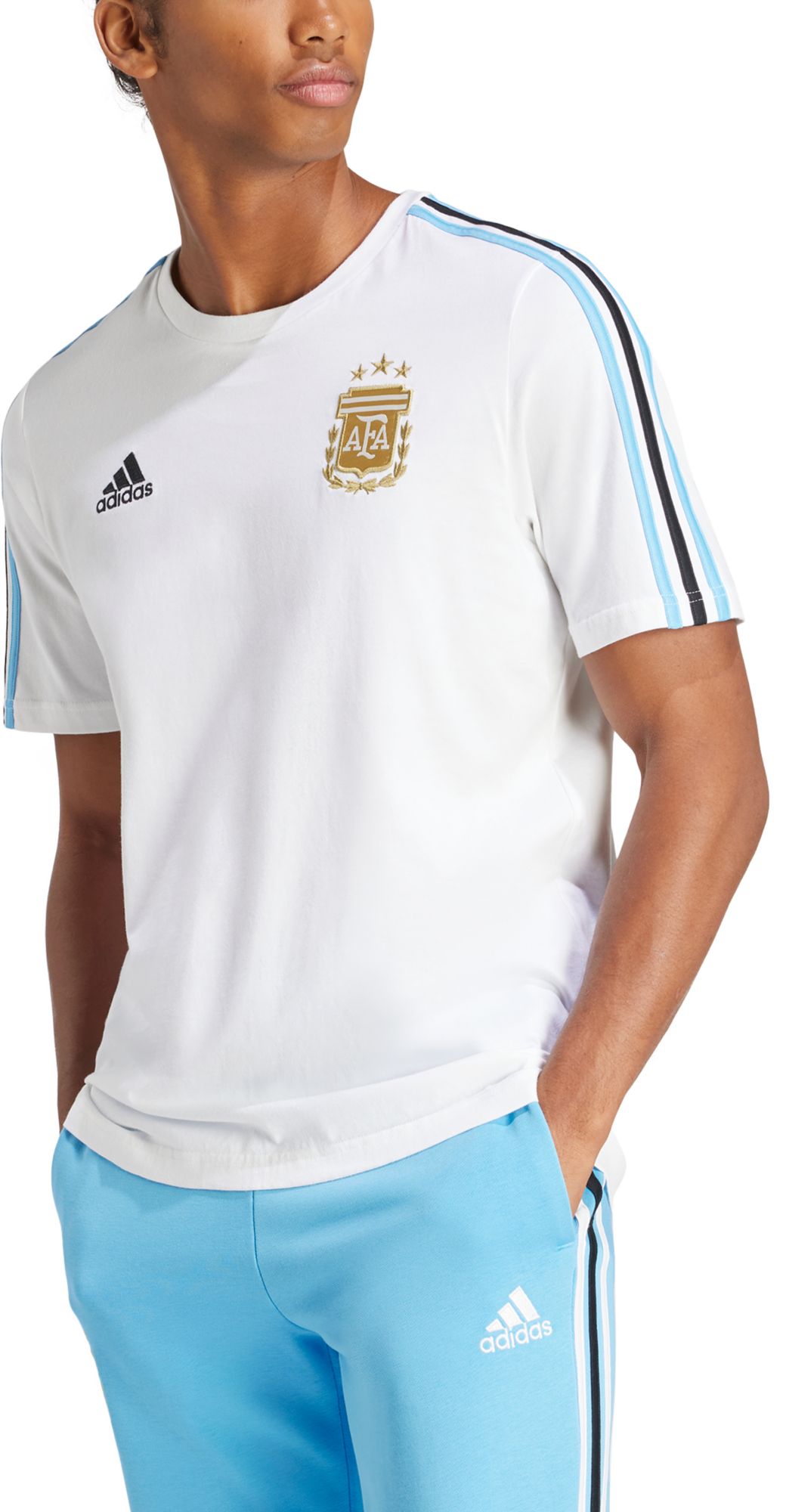 adidas Adult Argentina 2024 Logo White T-Shirt