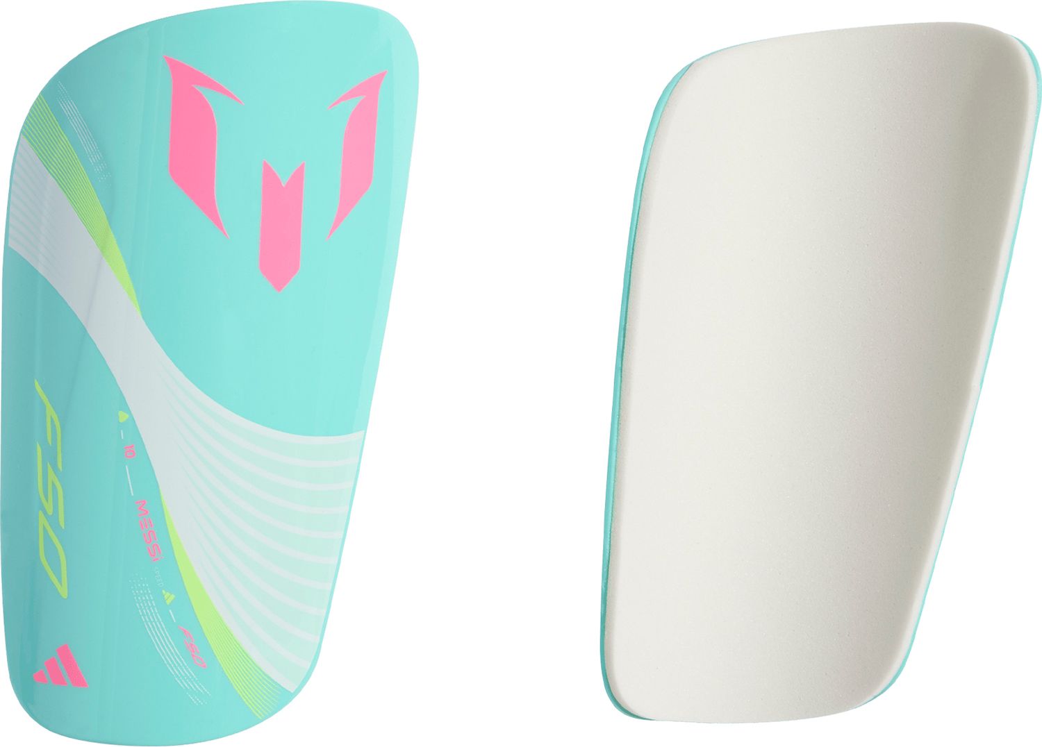 adidas Messi Club Soccer Shin Guards White/Aqua/Mint thumbnail