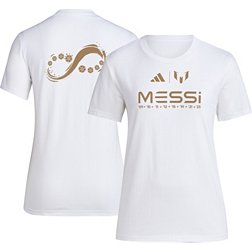 adidas Women's 2023 Ballon d'Or Messi 2-Hit White T-Shirt
