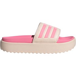 Women's Adidas Original Adilette Comfort Slides Brown/Bliss Pink RRP £42.99