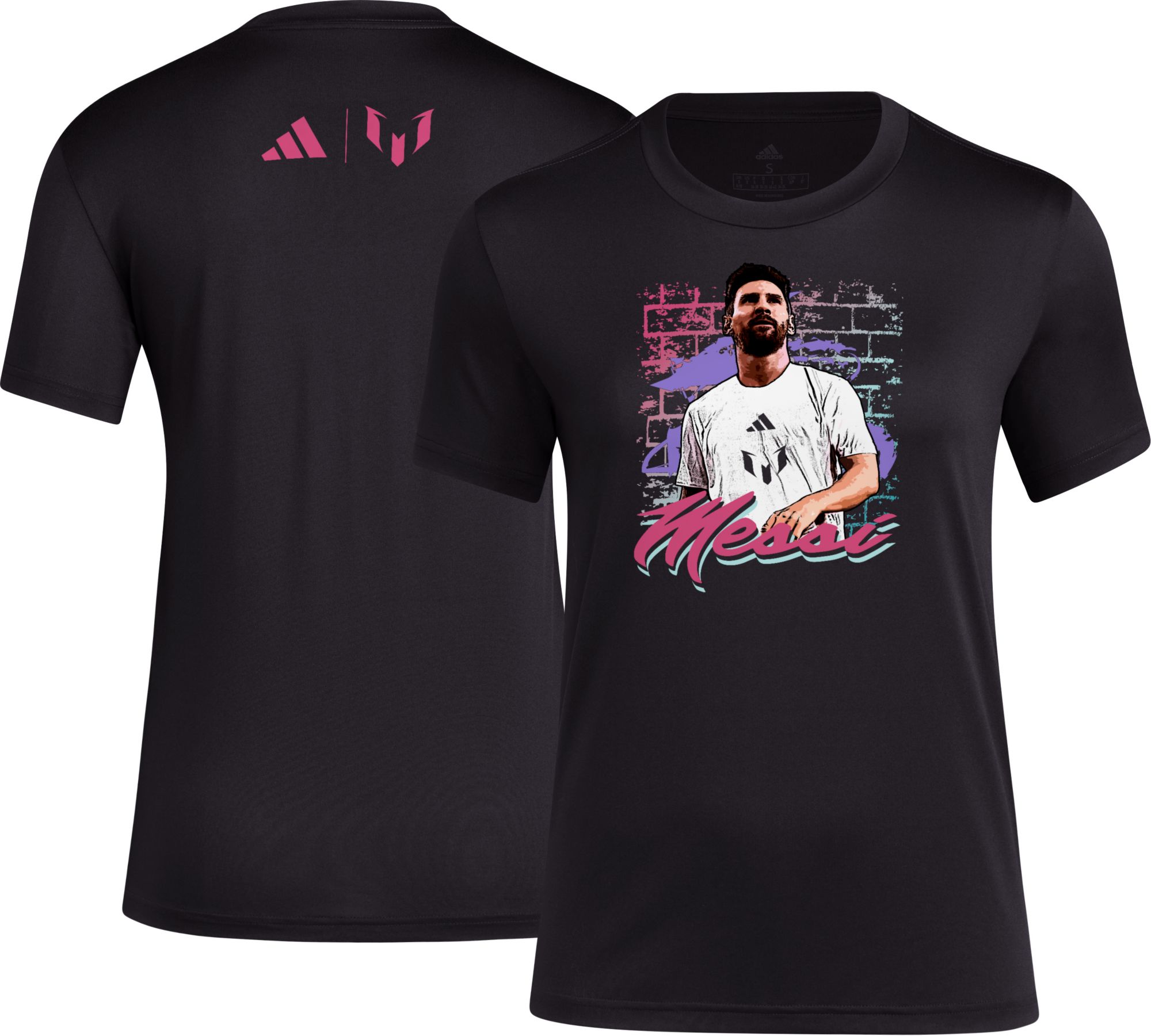adidas Women's Miami Messi Mural Black T-Shirt