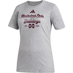 adidas Women's Mississippi State Bulldogs Grey Outline T-Shirt