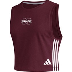 adidas Women's Mississippi State Bulldogs Maroon Cropped Tank Top