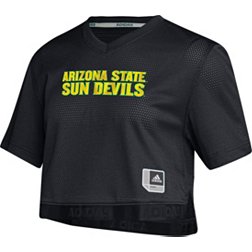 adidas Women's Arizona State Sun Devils Black Cropped Football Jersey