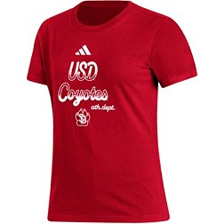 adidas Women's South Dakota Coyotes Red Amplifier T-Shirt