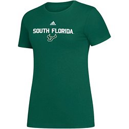adidas Women's South Florida Bulls Green Amplifier Wordmark T-Shirt