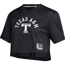 adidas Women's Texas A&M Aggies Black Cropped Football Jersey