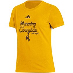 adidas Women's Wyoming Cowboys Gold Amplifier T-Shirt