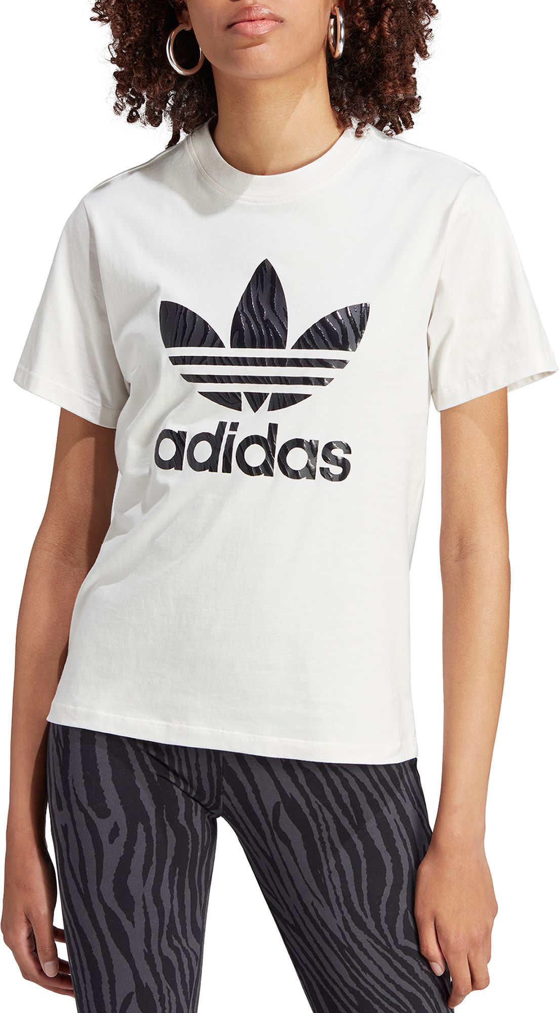 adidas Women's Zebra Animal Print Infill Tee