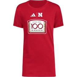 adidas Youth Nebraska Cornhuskers Red Memorial Stadium 100 Years T-Shirt