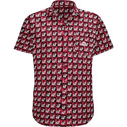 Dyme Lyfe Men's Georgia Bulldogs Red Logo Block Button-Up Shirt