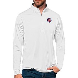Antigua Women's Chicago Cubs White Tribute 1/4 Zip Pullover