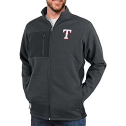Antigua Men's Texas Rangers Charcoal Course Jacket