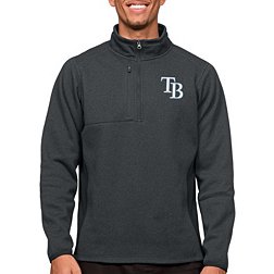 Antigua Men's Tampa Bay Rays Charcoal 1/4 Zip Course Pullover