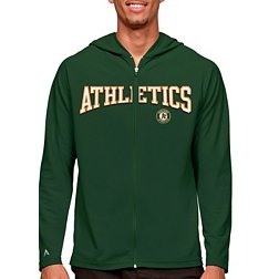 Antigua Men's Oakland Athletics Green Legacy Full Zip Hoodie