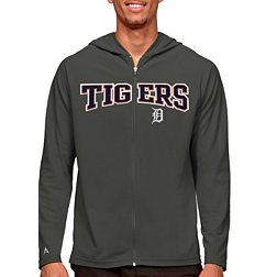 Antigua Men's Detroit Tigers Gray Legacy Full Zip Hoodie