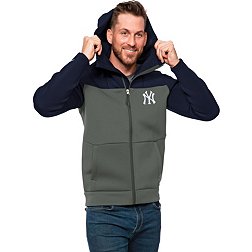 Men's New York Yankees Nike Gray Authentic Collection Logo Stack  Performance Pullover Hoodie