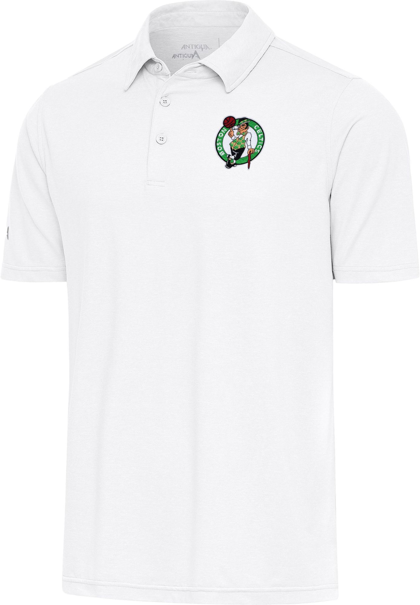 Antigua Men's Boston Celtics White Par 3 Polo