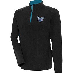 Antigua Men's Charlotte Hornets Phenom 1/4 Zip Black Sweater