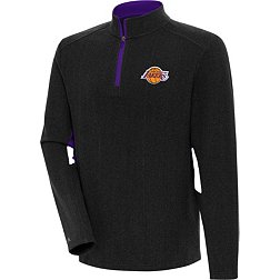 Antigua Men's Los Angeles Lakers Phenom 1/4 Zip Black Sweater