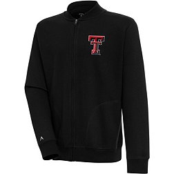Antigua Men's Texas Tech Red Raiders Black Victory Full-Zip Jacket