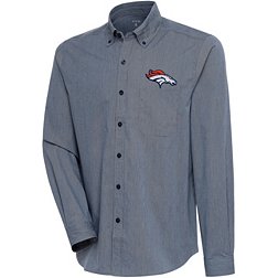 Antigua Men's Denver Broncos Navy/White Compression Long Sleeve T-Shirt