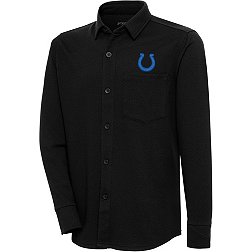 Antigua Men's Indianapolis Colts Steamer Black Button-Up Long Sleeve Shirt