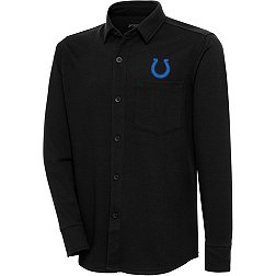 Antigua Men's Indianapolis Colts Steamer Tonal Button-Up Long Sleeve T-Shirt