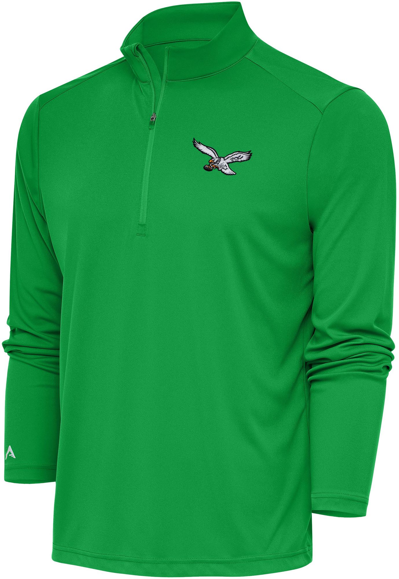 Antigua Men's Philadelphia Eagles Kelly Green Tribute Quarter-Zip Pullover