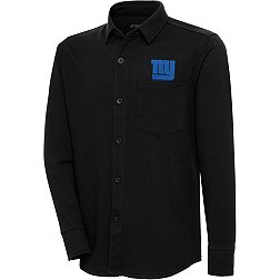 Antigua Men's New York Giants Steamer Tonal Button-Up Long Sleeve T-Shirt