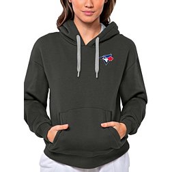 Antigua Women's Toronto Blue Jays Charcoal Victory Hooded Pullover