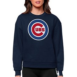 Antigua Women's Chicago Cubs Navy Victory Crew Pullover