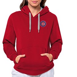 Antigua Women's Chicago Cubs Red Victory Hooded Pullover