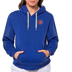 Antigua Women's Chicago Cubs Royal Victory Hooded Pullover
