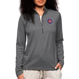 Antigua Women's Chicago Cubs Charcoal Epic 1/4 Zip Pullover