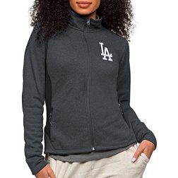 Antigua Women's Los Angeles Dodgers Charcoal Course Jacket