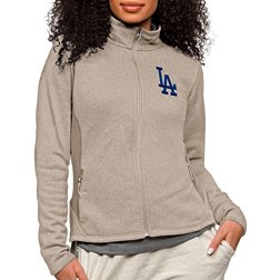 Antigua Women's Los Angeles Dodgers Oatmeal Course Jacket