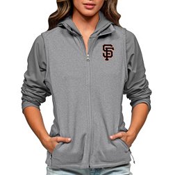 Men's Nike Heather Gray/Heather Black San Francisco Giants Baseball Raglan 3/4-Sleeve Pullover Hoodie Size: Small