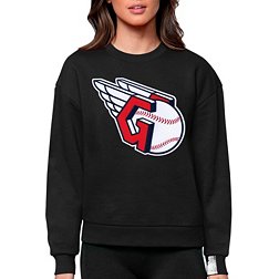 Antigua Women's Cleveland Guardians Black Victory Crew Pullover
