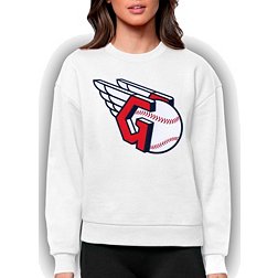 Antigua Women's Cleveland Guardians White Victory Crew Pullover