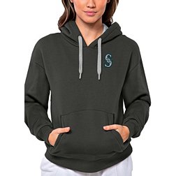 Antigua Women's Seattle Mariners Charcoal Victory Hooded Pullover