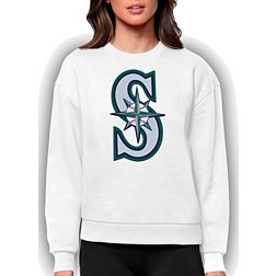 Antigua Women's Seattle Mariners White Victory Crew Pullover