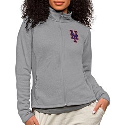 Women's New York Mets Refried Apparel Heathered Gray/Royal Hoodie