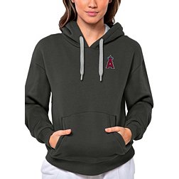 Antigua Women's Los Angeles Angels Charcoal Victory Hooded Pullover