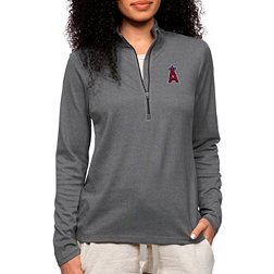 Antigua Women's Los Angeles Angels Charcoal Epic 1/4 Zip Pullover