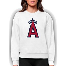 Antigua Women's Los Angeles Angels White Victory Crew Pullover